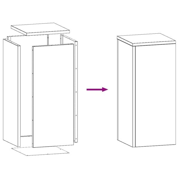 Стойка за растения 2 pcs Маслиненозелен 24 x 24 x 55 см Стомана