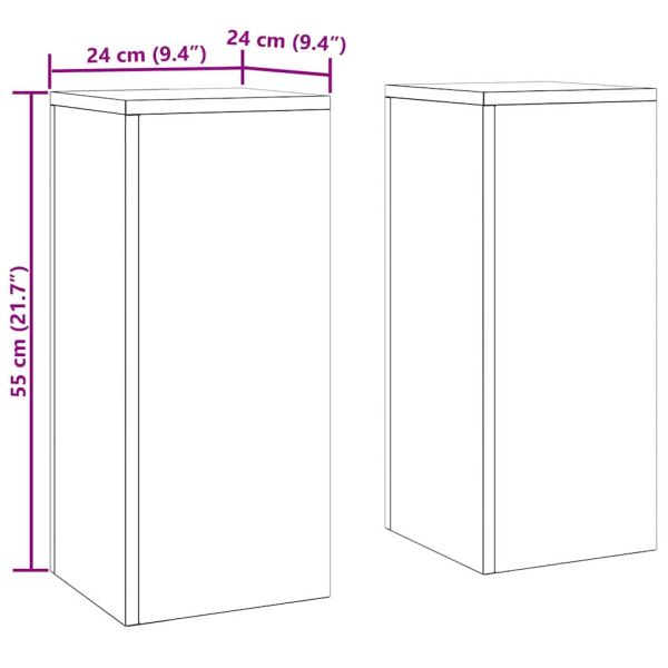 Стойка за растения 2 pcs Маслиненозелен 24 x 24 x 55 см Стомана
