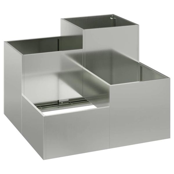 Градинска саксия Сребрист 80 x 80 x 60 см Поцинкована стомана