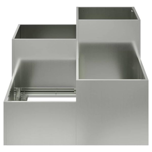 Градинска саксия Сребрист 80 x 80 x 60 см Поцинкована стомана