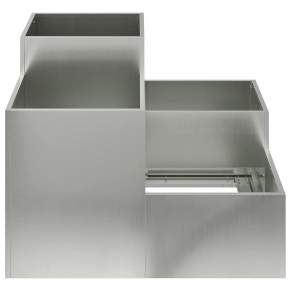Градинска саксия Сребрист 80 x 80 x 60 см Поцинкована стомана