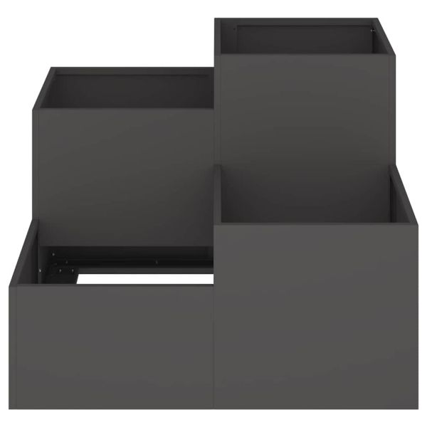 Градинска саксия Черно 100 x 100 x 60 см Стомана