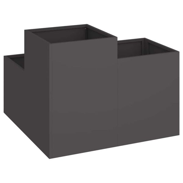 Градинска саксия Черно 100 x 100 x 60 см Стомана
