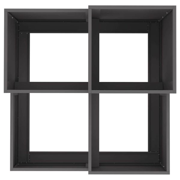 Градинска саксия Черно 100 x 100 x 60 см Стомана