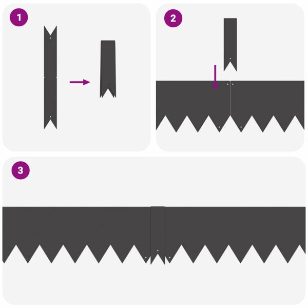 Ограда за трева 50 pcs Черно 100 x 0.05 x 20 см