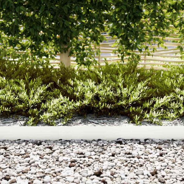 Ограда за трева 50 pcs Бяло 100 x 0.05 x 20 см