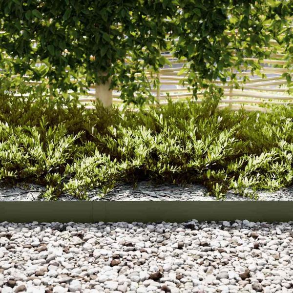 Ограда за трева 30 pcs Маслинено зелено 100 x 0.05 x 20 см