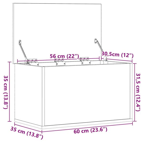 Кутия за съхранение Дъб 60 x 35 x 35 cm Инженерно дърво