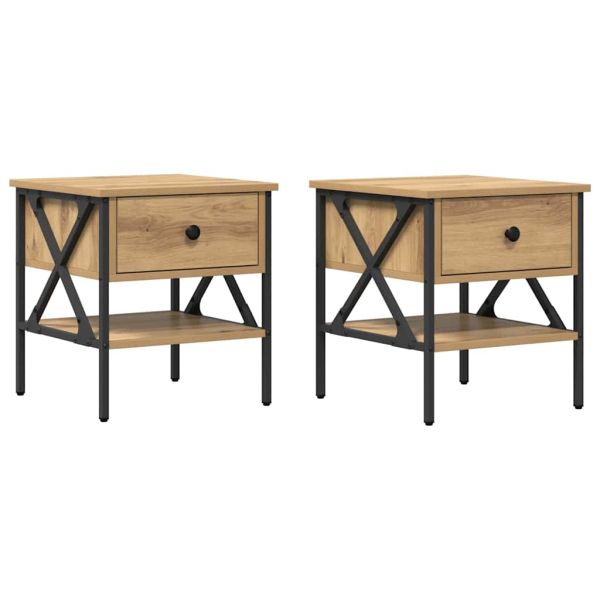 Нощно Шкафче с чекмедже 2 pcs дъб артизан 40 x 42 x 45 см