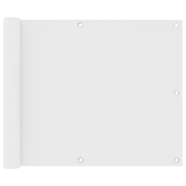 Балконски параван, бял, 75x300 см, оксфорд плат