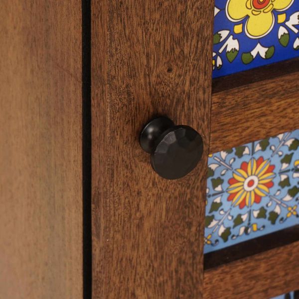 Окачен шкаф за баня със съхранение с врата Орех 38 x 33 x 48 см