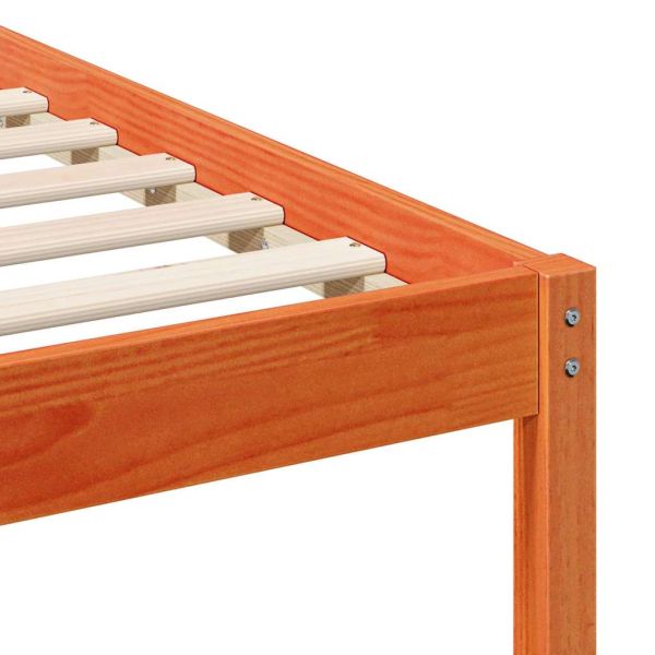 Легло с нощни шкафчета Кафяво с восъчно покритие 160 x 220 cm