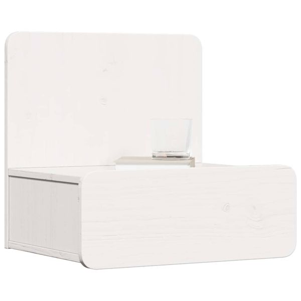 Нощно шкафче 2 pcs Бяло 44 x 32,5 x 40 см Борово дърво масив