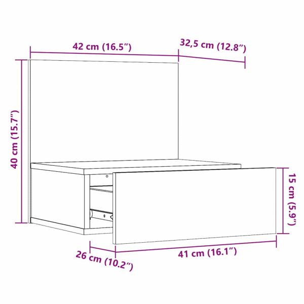 Нощно шкафче Кафяво с восъчно покритие 42 x 32,5 x 40 см