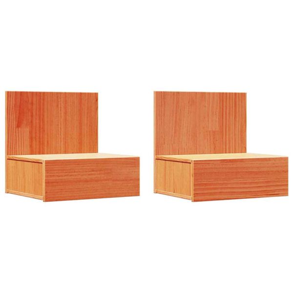 Нощно шкафче 2 pcs Кафяво с восъчно покритие 42 x 32,5 x 40 см