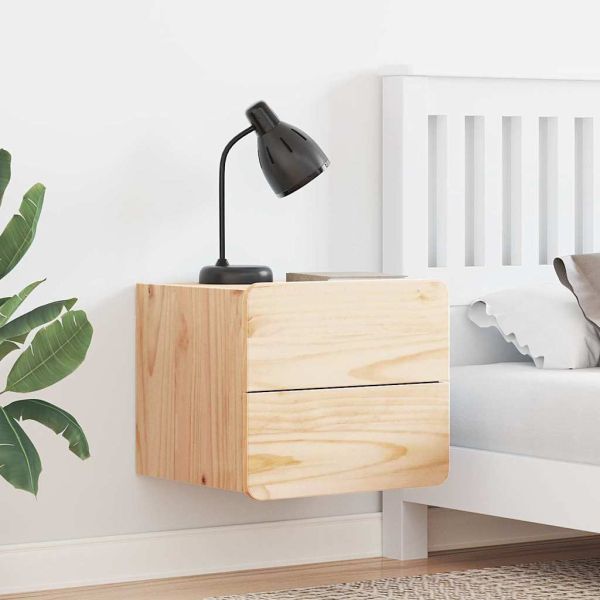 Нощно шкафче 2 pcs Естествен 39 x 34 x 33 см Масивно дърво бор