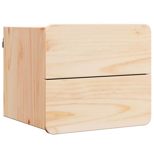 Нощно шкафче 2 pcs Естествен 39 x 34 x 33 см Масивно дърво бор