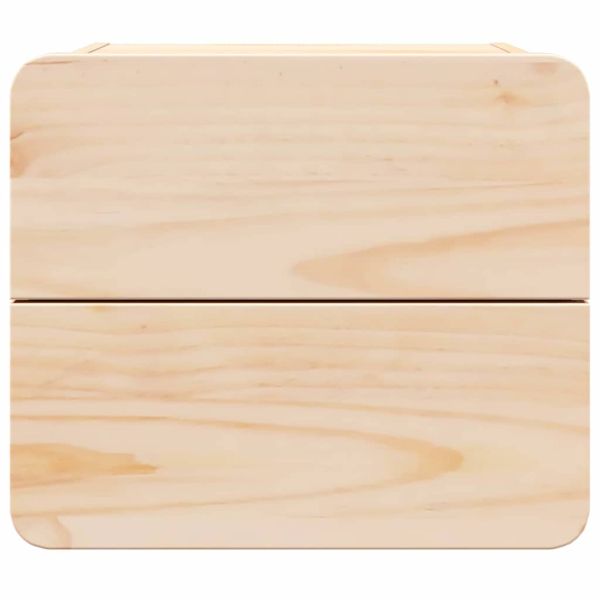 Нощно шкафче 2 pcs Естествен 39 x 34 x 33 см Масивно дърво бор