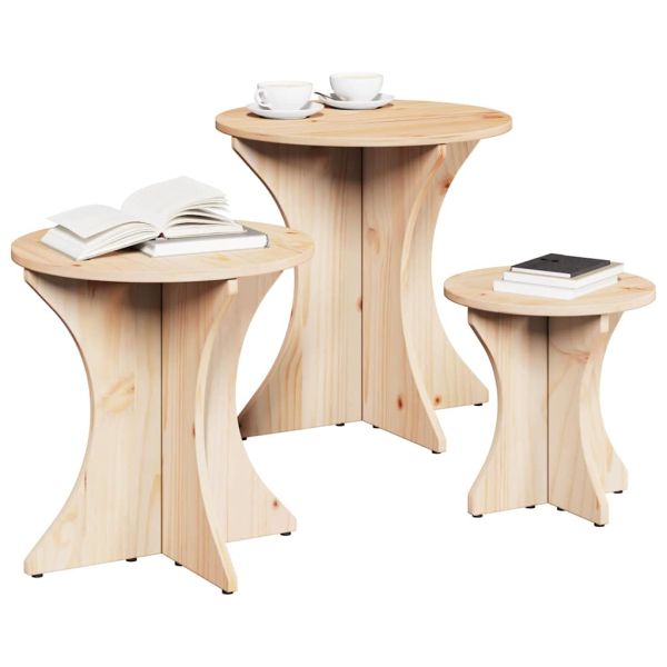 Масичка за кафе 3 pcs Естествен