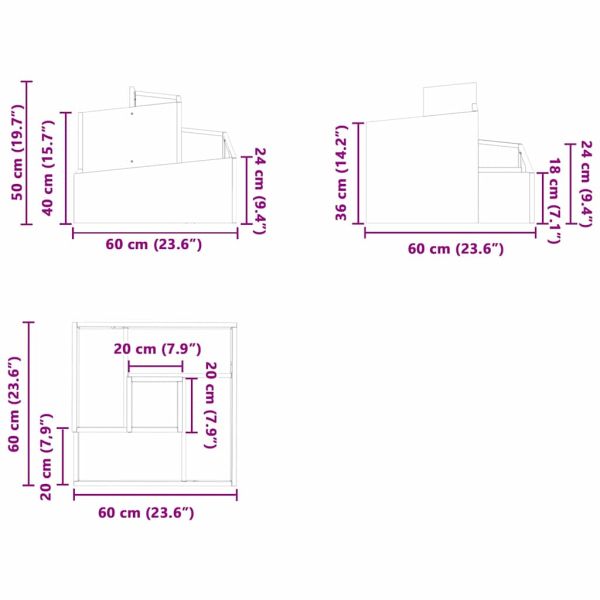 Градинска саксия Черно 60 x 60 x 50 см