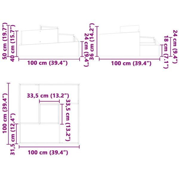 Градинска саксия Черно 100 x 100 x 50 cm