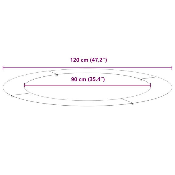 подходяща за плоски дървени халки Антрацит Ø90 / 120 см Стомана