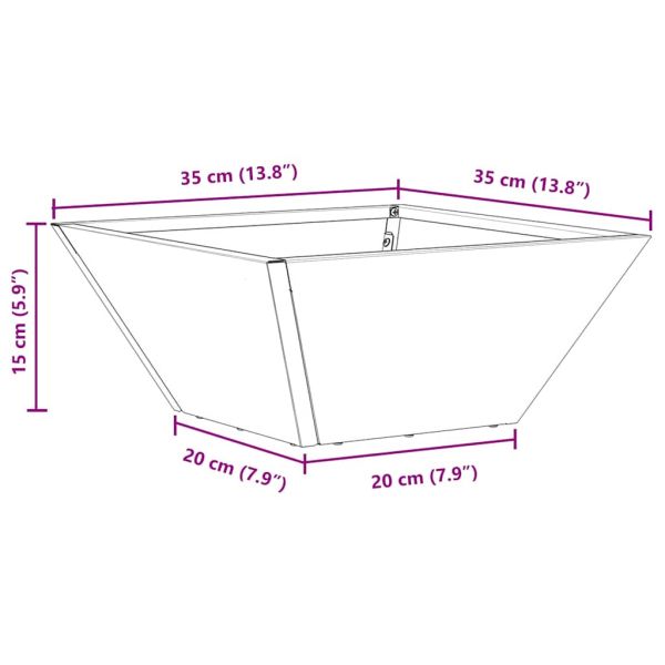 Градинска саксия Черно 35 x 35 x 15 см