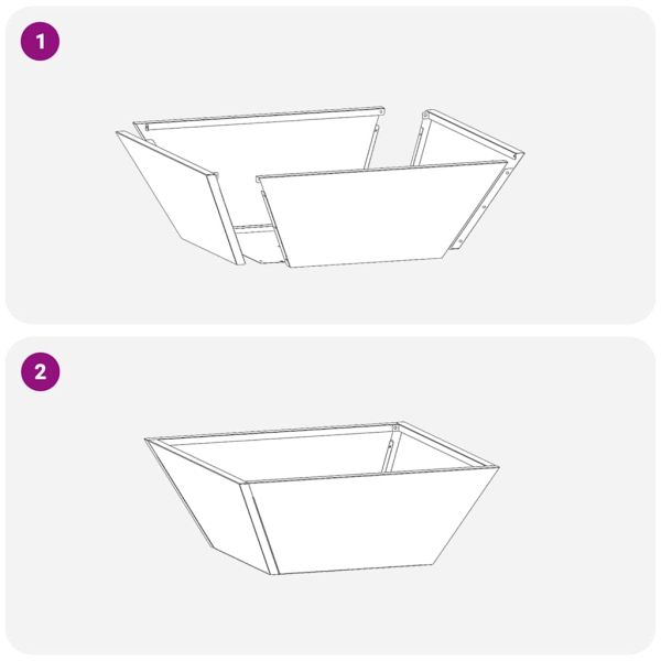 Градинска саксия Черно 40 x 40 x 15 см