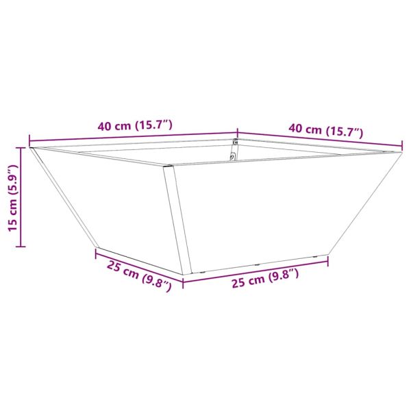Градинска саксия Черно 40 x 40 x 15 см