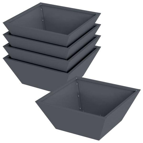 Градинска саксия 5 бр. Антрацит 40 x 40 x 15 см