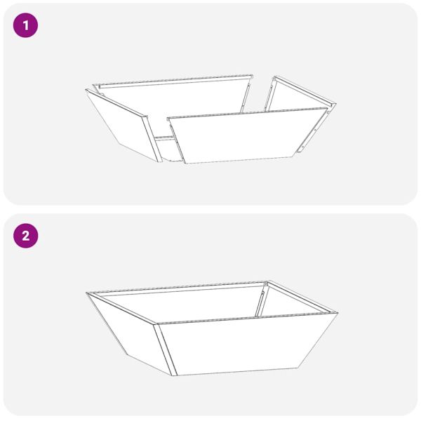 Градинска саксия Черно 50 x 50 x 15 см