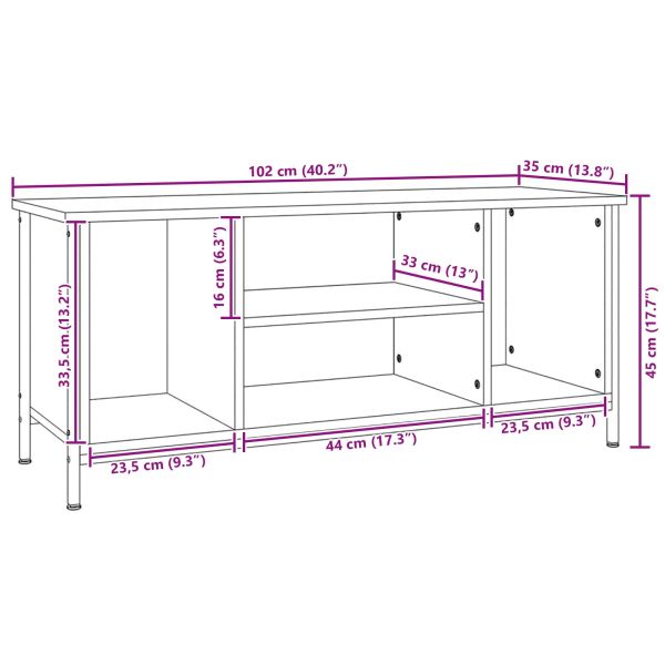 ТВ шкаф Дъб 102 x 35 x 45 см Инженерно дърво