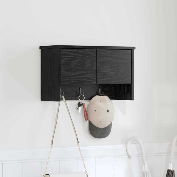 Стенен закачалка за палта с рафт Черния дъб 50 x 20 x 30 см