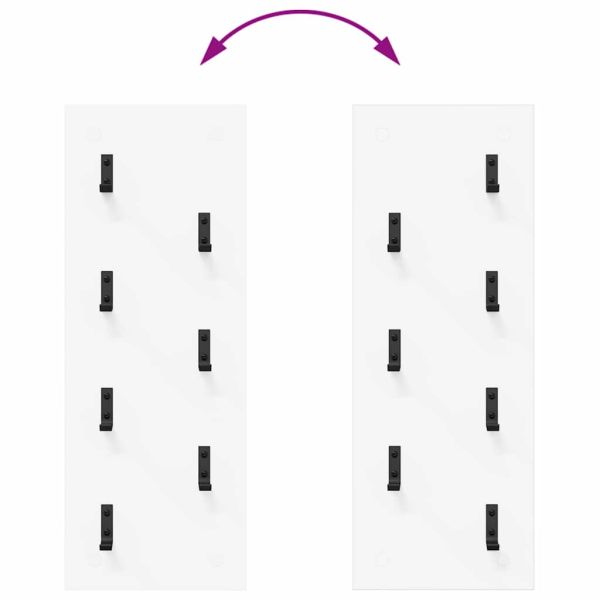 Стенен закачалка за палта Бяло 30 x 1,5 x 80 см Инженерно дърво