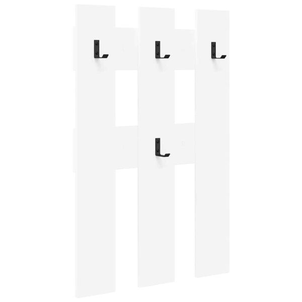 Стенен закачалка за палта Бяло 65 x 3 x 100 см Инженерно дърво