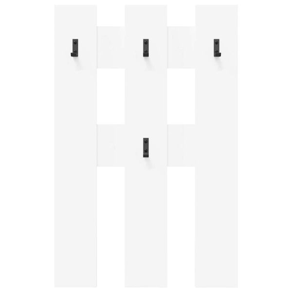 Стенен закачалка за палта Бяло 65 x 3 x 100 см Инженерно дърво