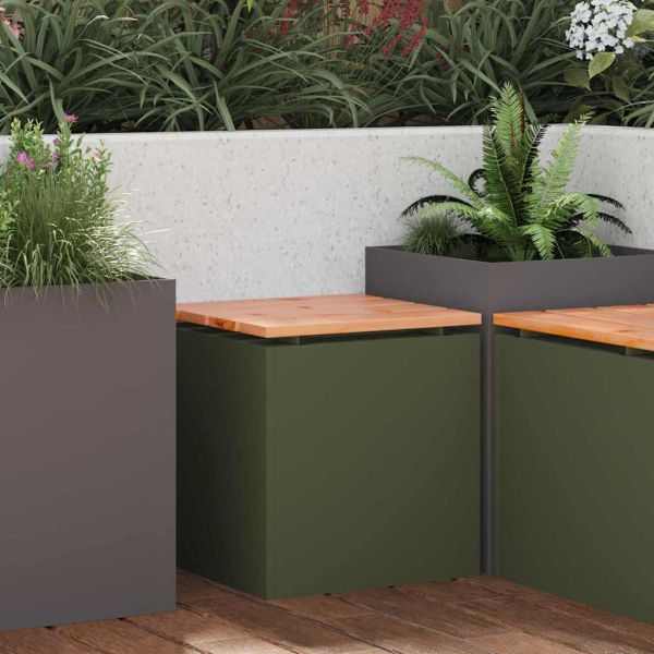 Градинска пейка Маслиненозелен 40 x 40 x 43 cm Стомана