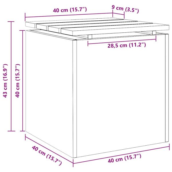 Градинска пейка Маслиненозелен 40 x 40 x 43 cm Стомана