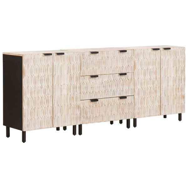 Служебен шкаф 3 pcs Финал на бяло измиване 180 x 33 x 75 см