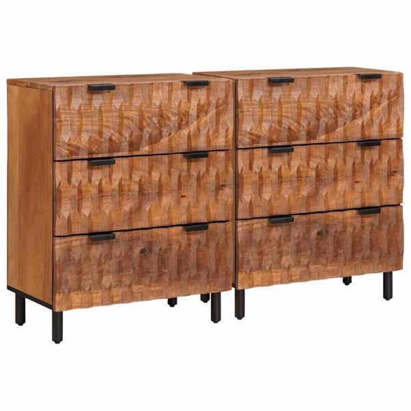 Служебен шкаф 2 pcs Финал на кафяво акацие 60 x 33 x 75 cm