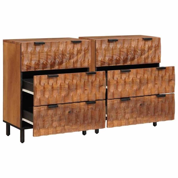 Служебен шкаф 2 pcs Финал на кафяво акацие 60 x 33 x 75 cm