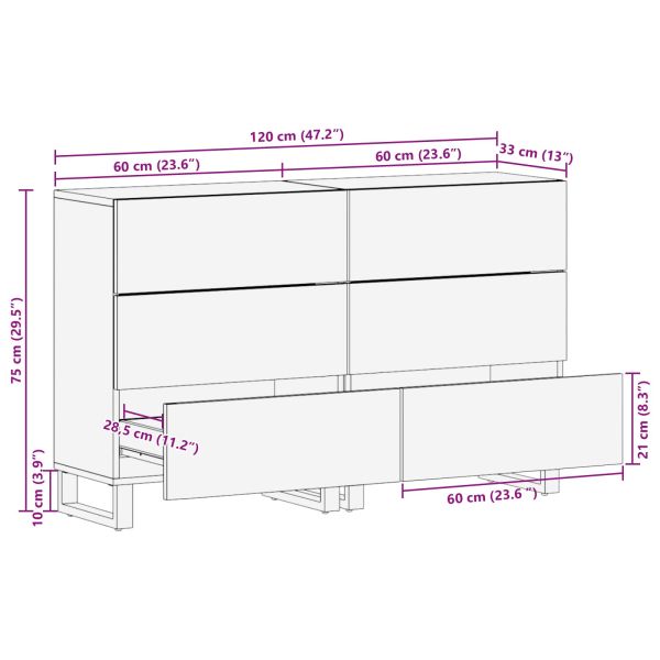 Служебен шкаф 2 pcs Кафяво 60 x 33 x 75 cm
