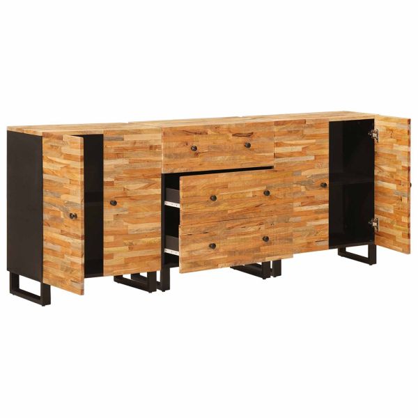 Служебен шкаф 3 pcs Кафяво 60 x 33 x 75 cm