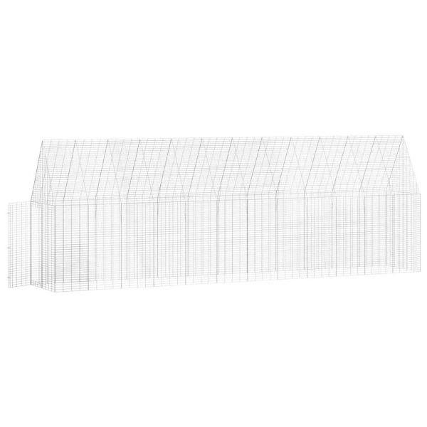Клетка за пилета 2 pcs Сребрист 600 x 100 x 210 см