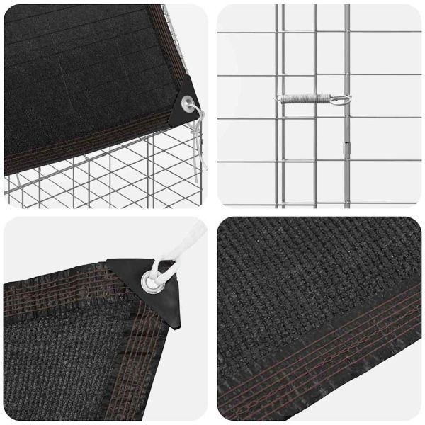 Клетка за пилета 2 pcs Сребрист 600 x 100 x 210 см