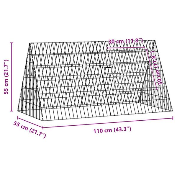 Клетка за пилета Сребрист 110 x 55 x 55 см