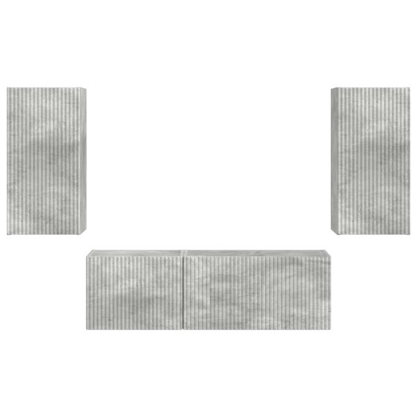 Комплект за стена на телевизор 4 pcs Циментено сиво