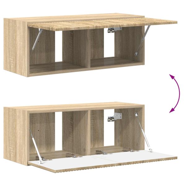 Комплект за стена на телевизор 4 pcs Сонома дъб Инженерно дърво