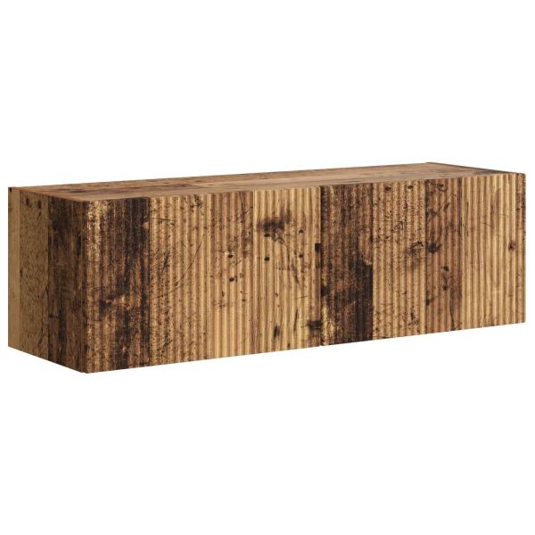 Комплект за стена на телевизор 6 pcs Старо дърво