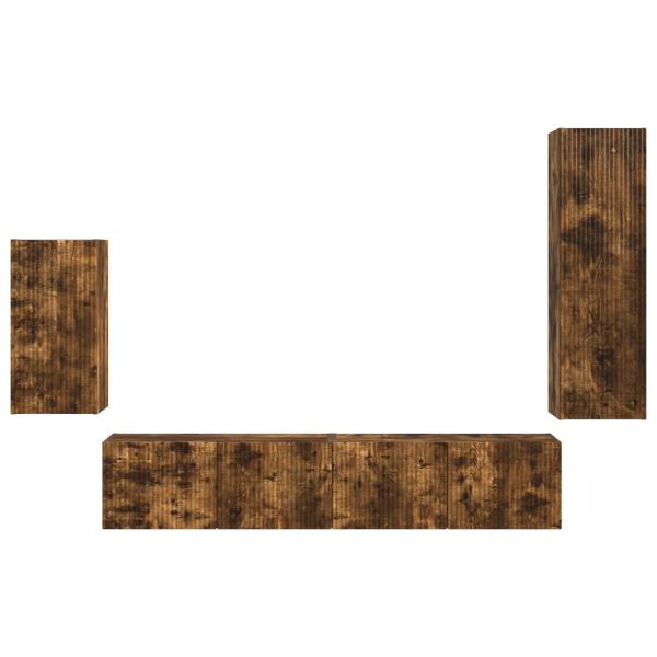 Комплект ТВ шкаф 4 pcs Димян дъб Инженерно дърво